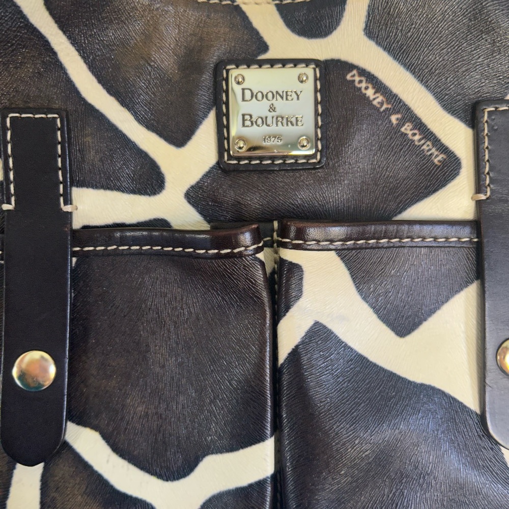Dooney & Bourke Giraffe Pattern Shoulder Bag - Black and Brown - Picture 6 of 6